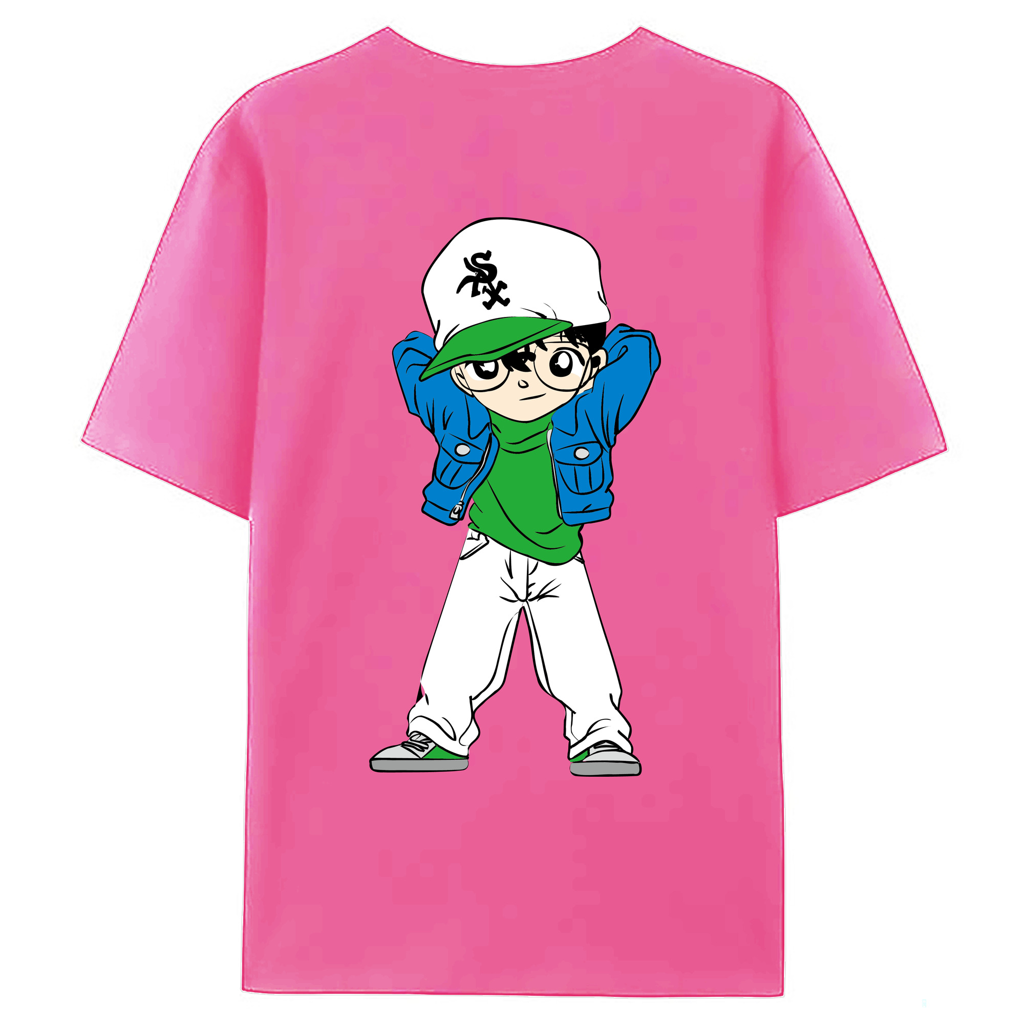 （画像用） 名探偵コナン 江戸川 コナン Detective Conan Conan Edogawa レディース半袖Tシャツ(バックプリント)
